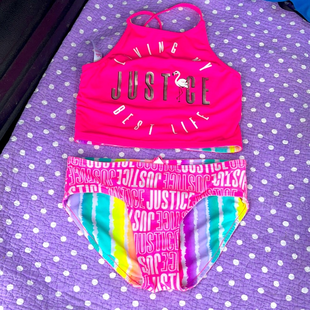 Justice reversible tankini! Super cute!